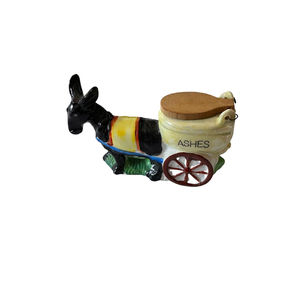 VTG Lusterware donkey cart ashtray humorous tobacciana collectible